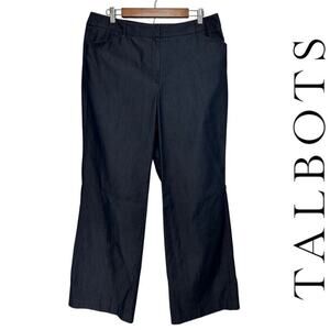 Talbots Vintage Stretch Fabric Trousers Wide Leg High Waist Classic Pant Sz: 16